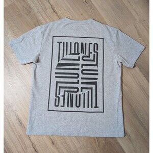 Tulones Size S Graphic T-Shirt Thick Cotton Blend Heathered Gray Streetwear